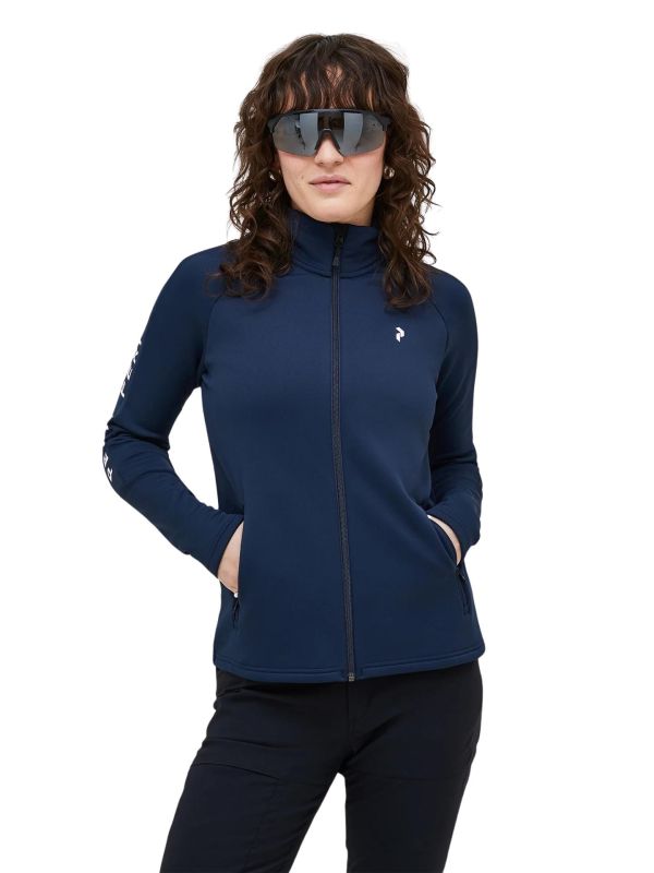 Bluza Peak Performance damska Rider Zip Jacket granatowa