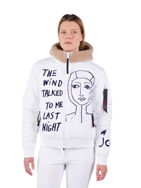 Kurtka narciarska Rossignol JCC damska W Yety Fleecy Bomber JKT biała