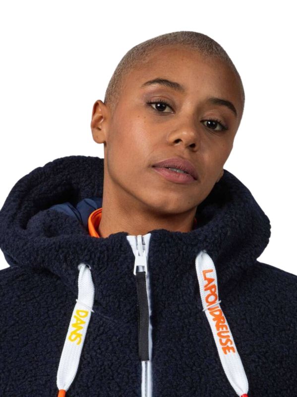 Kurtka narciarska Rossignol JCC damska W Yety Fleecy Bomber JKT granatowa