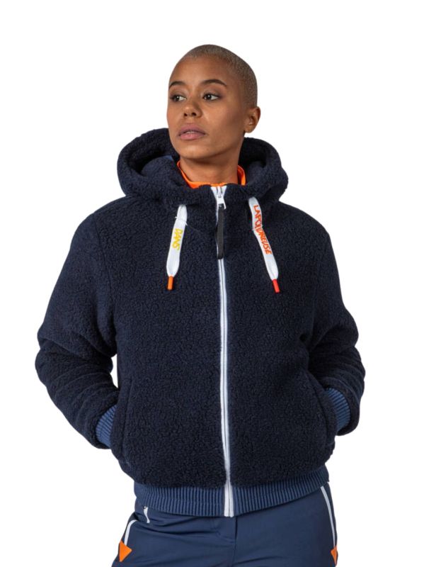 Kurtka narciarska Rossignol JCC damska W Yety Fleecy Bomber JKT granatowa