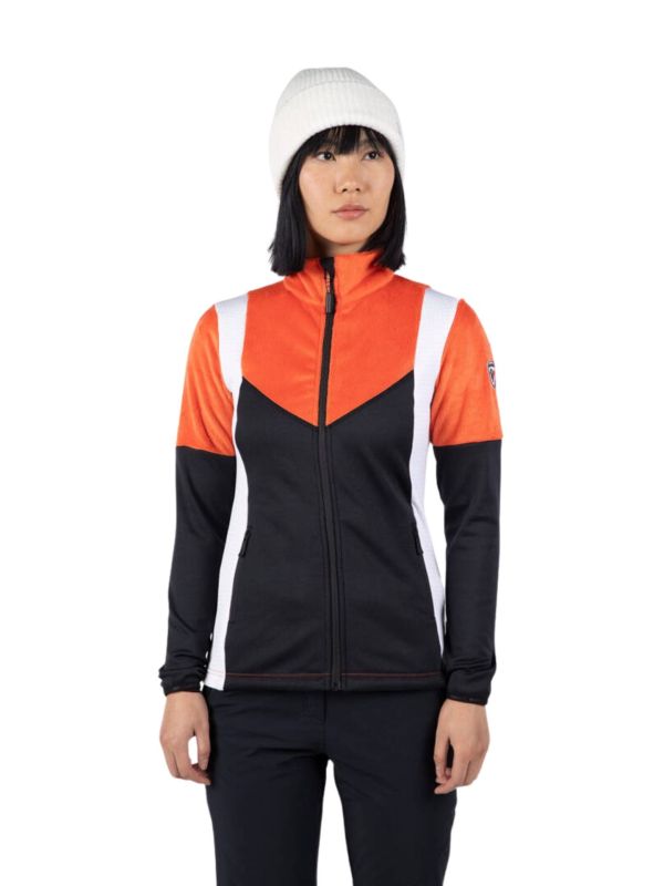 Bluza Rossignol damska W Diretta Fleece FZ pomarańczowa
