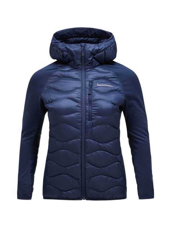 Kurtka Peak Performance damska Helium Down Hybrid Hood granatowa