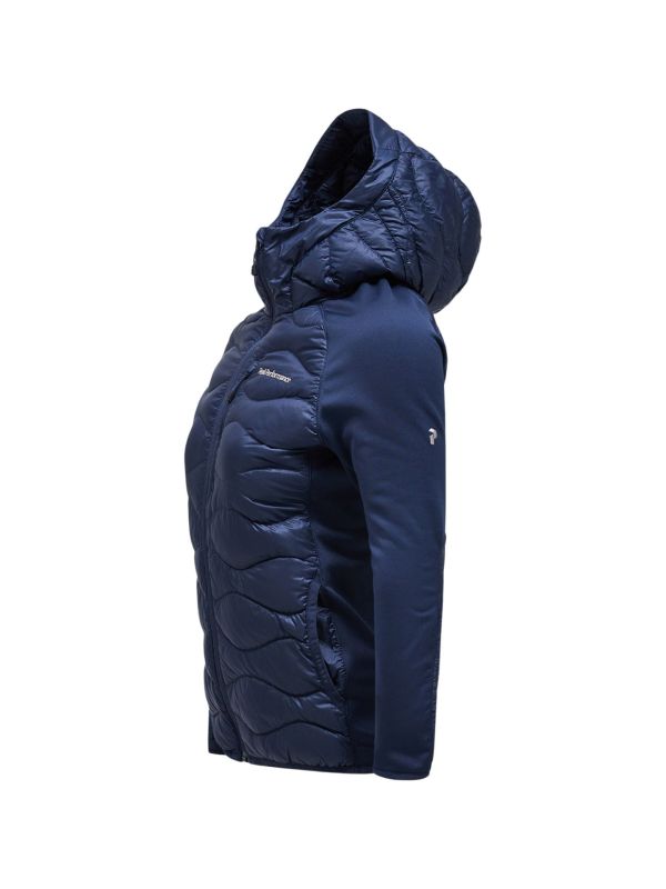 Kurtka Peak Performance damska Helium Down Hybrid Hood granatowa