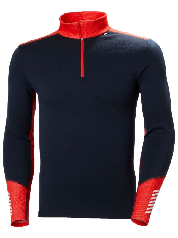 Koszulka Termoaktywna Helly Hansen Lifa Merino Midweight 1/2 Zip Granatowa