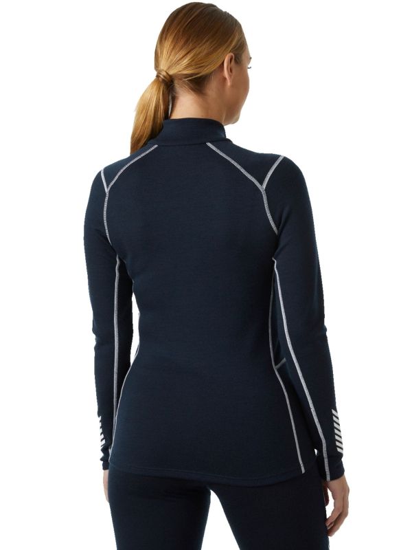 Koszulka Termoaktywna Helly Hansen W Lifa Merino Midw 1/2 Zip Granatowa