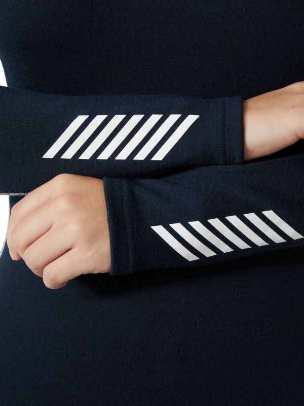 Koszulka Termoaktywna Helly Hansen W Lifa Merino Midw 1/2 Zip Granatowa