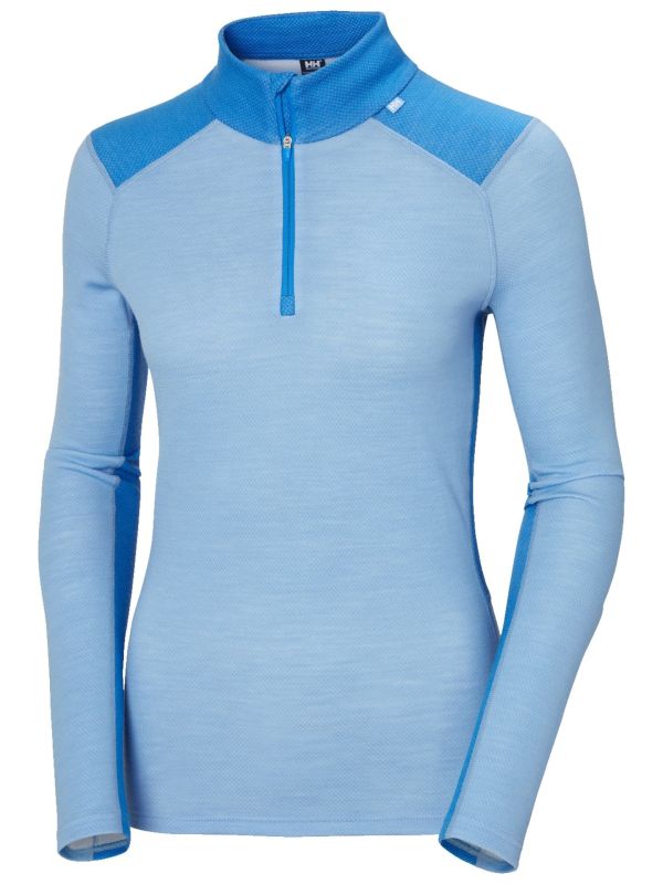 Koszulka Termoaktywna Helly Hansen W Lifa Merino Midw 1/2 Zip Niebieska