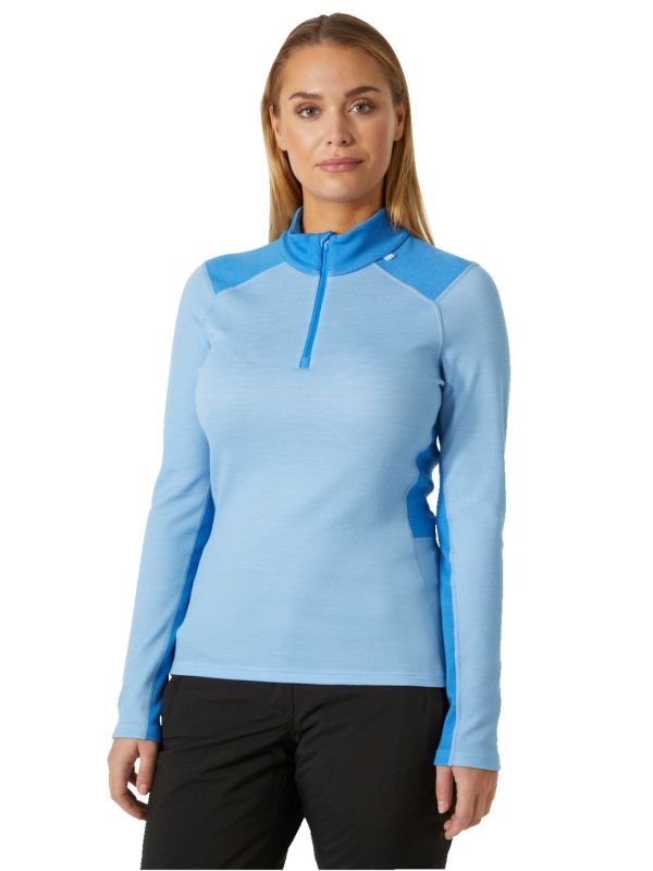 Koszulka Termoaktywna Helly Hansen W Lifa Merino Midw 1/2 Zip Niebieska