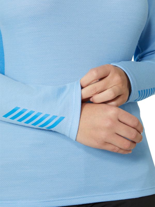 Koszulka Termoaktywna Helly Hansen W Lifa Merino Midw 1/2 Zip Niebieska