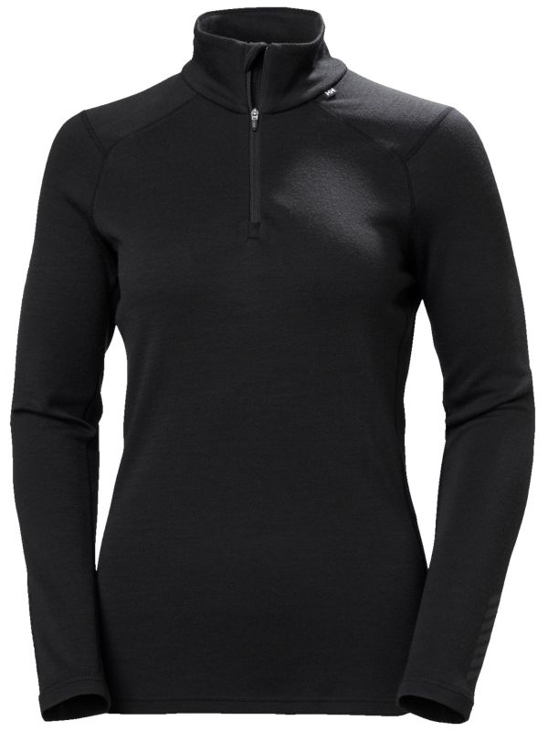 Koszulka Termoaktywna Helly Hansen W Lifa Merino Midw 1/2 Zip Czarna