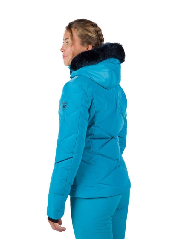 Kurtka Narciarska Rossignol damska W Staci pearly JKT turkusowa2.jpg