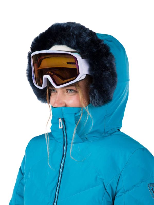 Kurtka Narciarska Rossignol damska W Staci pearly JKT turkusowa3.jpg