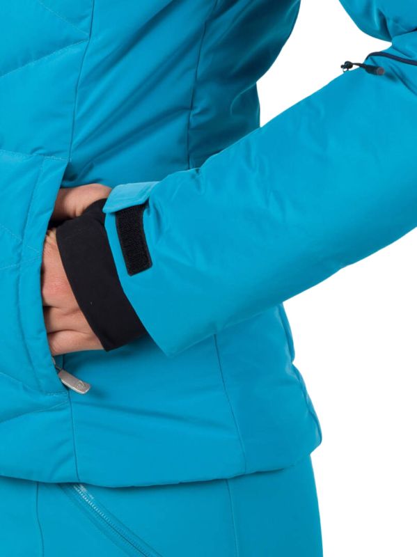 Kurtka Narciarska Rossignol damska W Staci pearly JKT turkusowa4.jpg