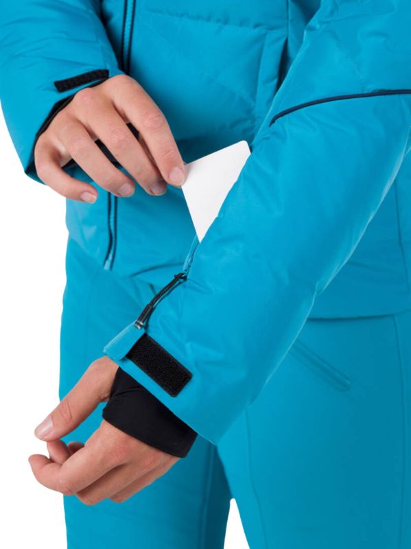Kurtka Narciarska Rossignol damska W Staci pearly JKT turkusowa5.jpg
