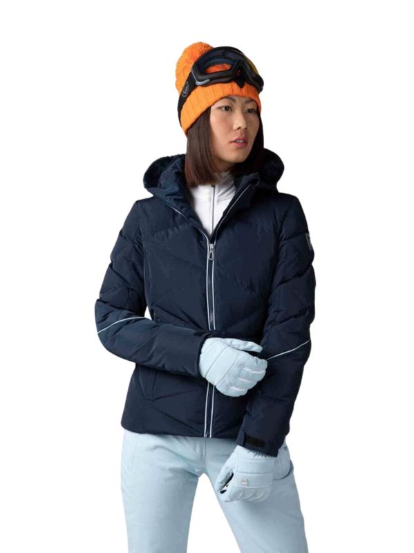 Kurtka Narciarska Rossignol damska W Staci pearly JKT granatowa 1.jpg