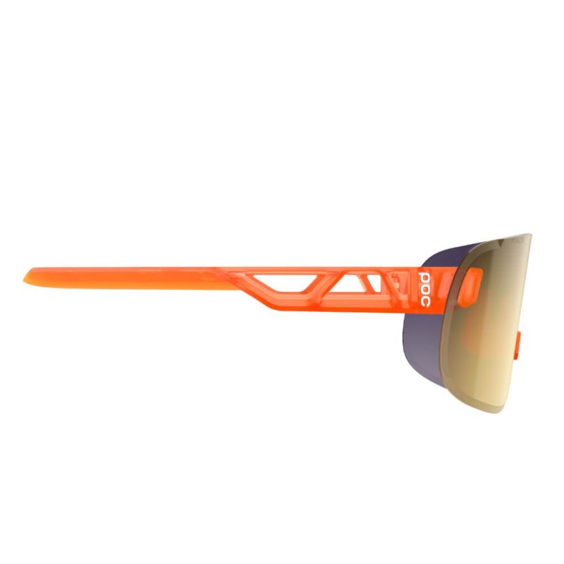 Okulary rowerowe POC Elicit Fluo. Orange Translucent/Clarity Road/Partly Sunny Gold