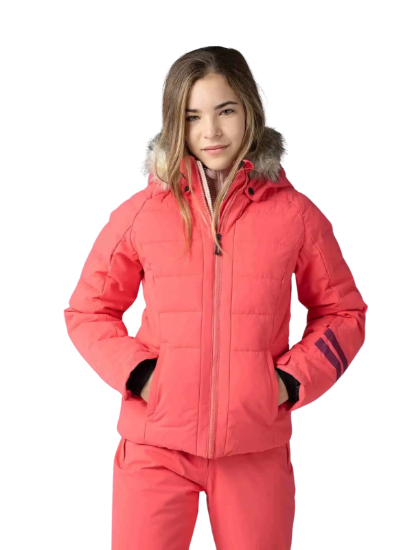 Kurtka narciarska Rossignol Girl Polydown różowa