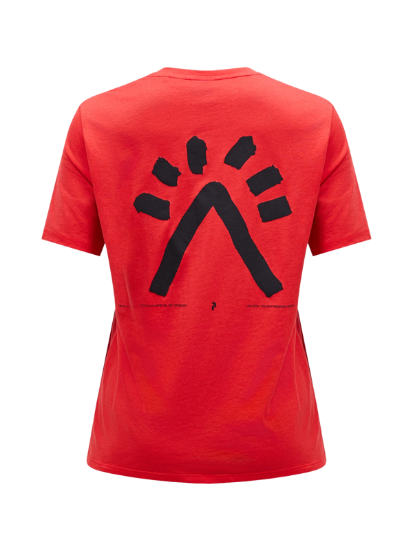 Koszulka Peak Performance damska Explore Graphic Tee czerwona