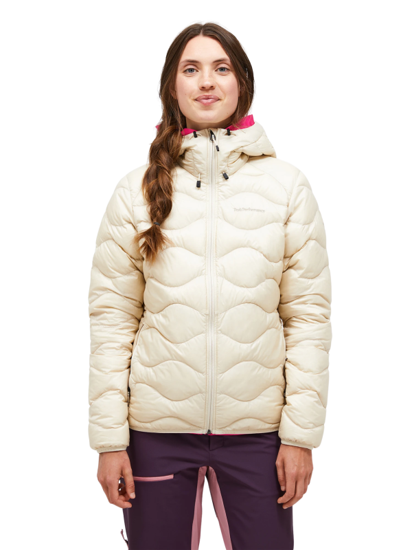 Kurtka Peak Performance puchowa damska Helium Down Hood Jacket beżowa