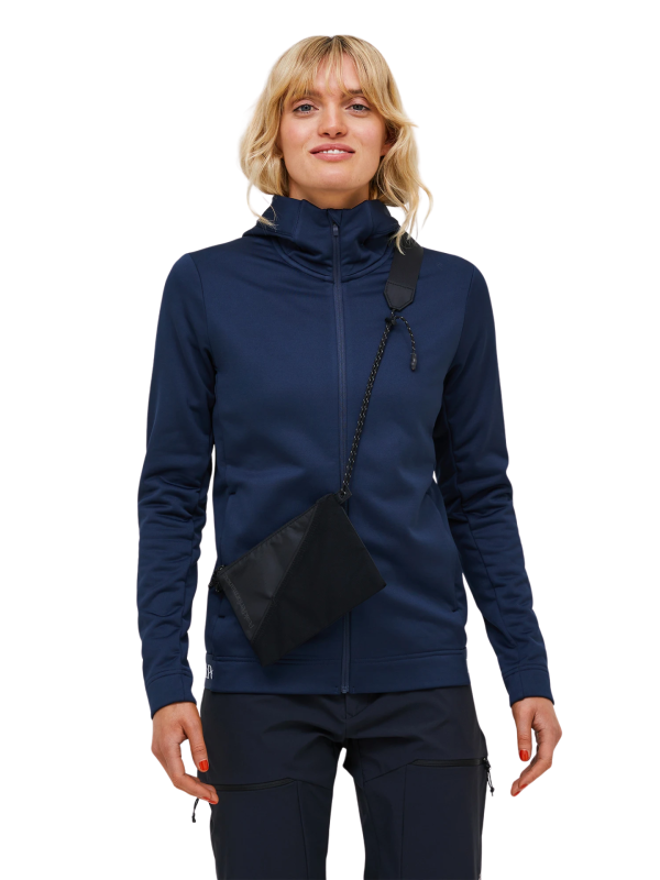Bluza Peak Performance damska Rider Tech Zip Hood granatowa