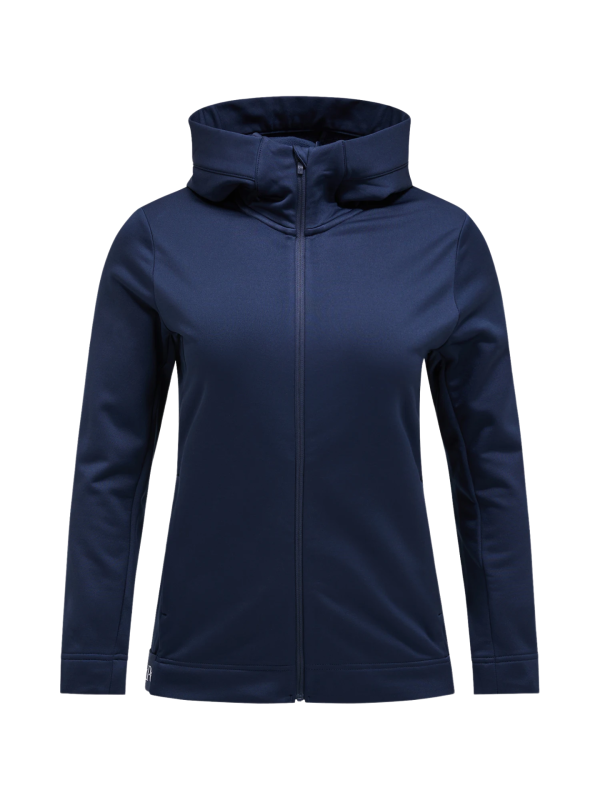 Bluza Peak Performance damska Rider Tech Zip Hood granatowa