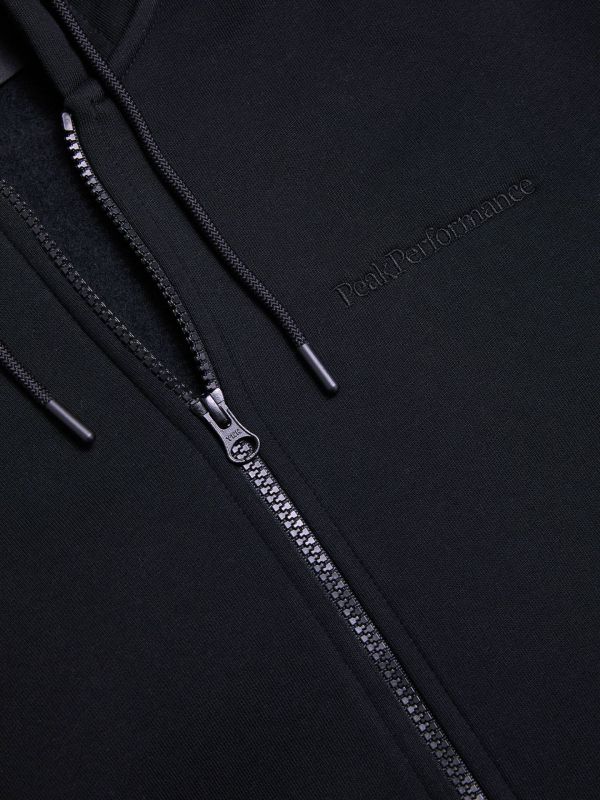 Bluza męska Peak Performance Original Small Logo Zip Hood black