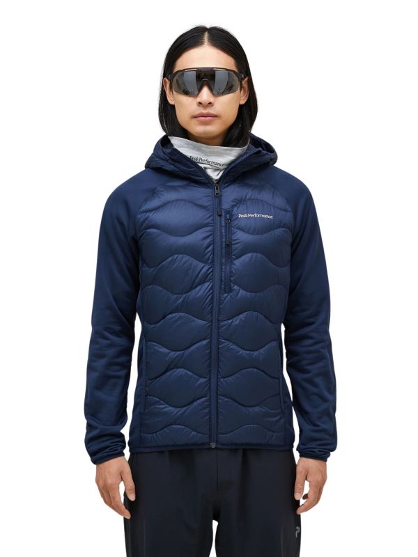 Kurtka Peak Performance puchowa męska Helium Down Hybrid Hood granatowa