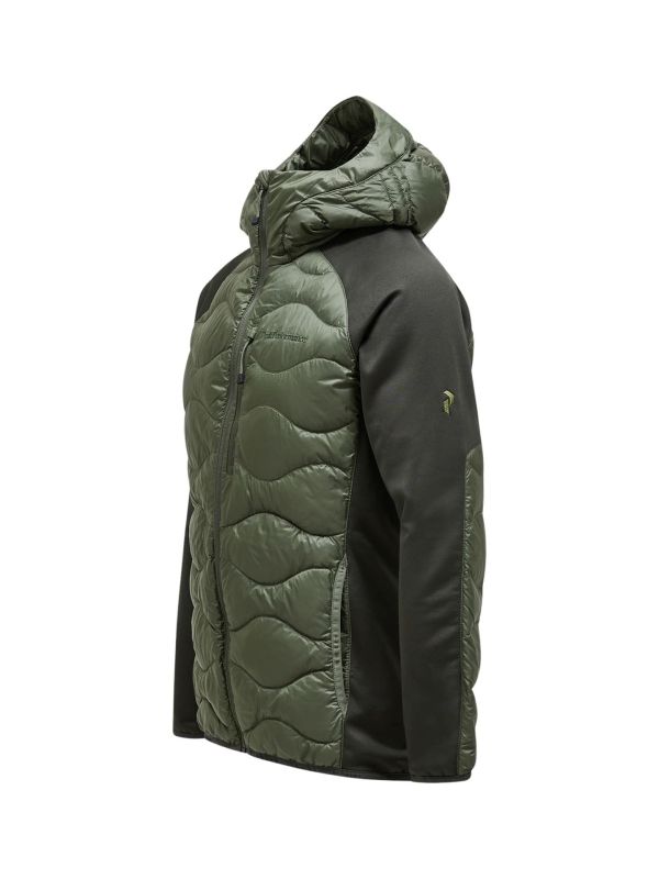Kurtka Peak Performance puchowa męska Helium Down Hybrid Hood oliwkowa