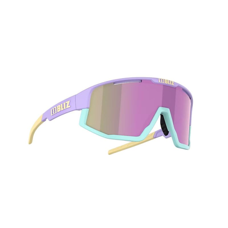 Okulary przeciwsłoneczne Bliz Fusion pastel purple/yellow logo/brown pink