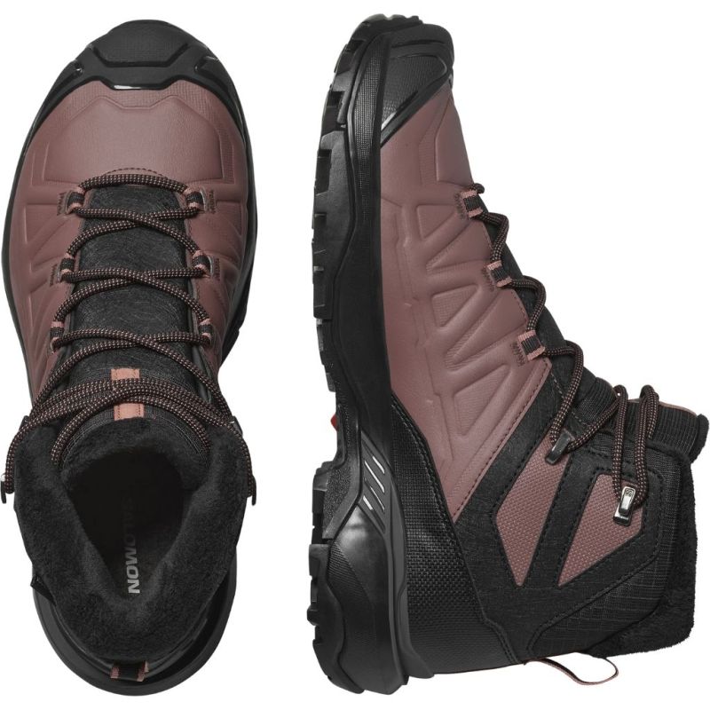 Buty zimowe damskie Salomon X ULTRA SNOWPILOT WATERPROOF Black/Peppercorn/Cognac