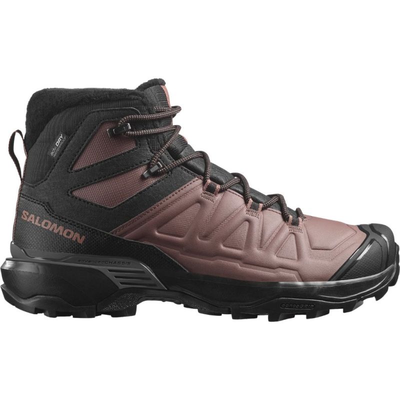 Buty zimowe damskie Salomon X ULTRA SNOWPILOT WATERPROOF Black/Peppercorn/Cognac