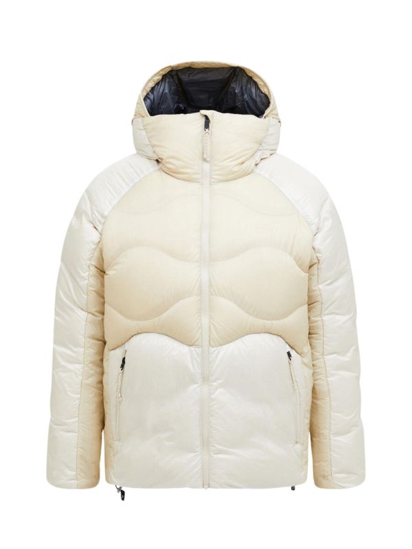 Kurtka Peak Performance męska M Helium Diamond Fuse Down Hood Sand Fog