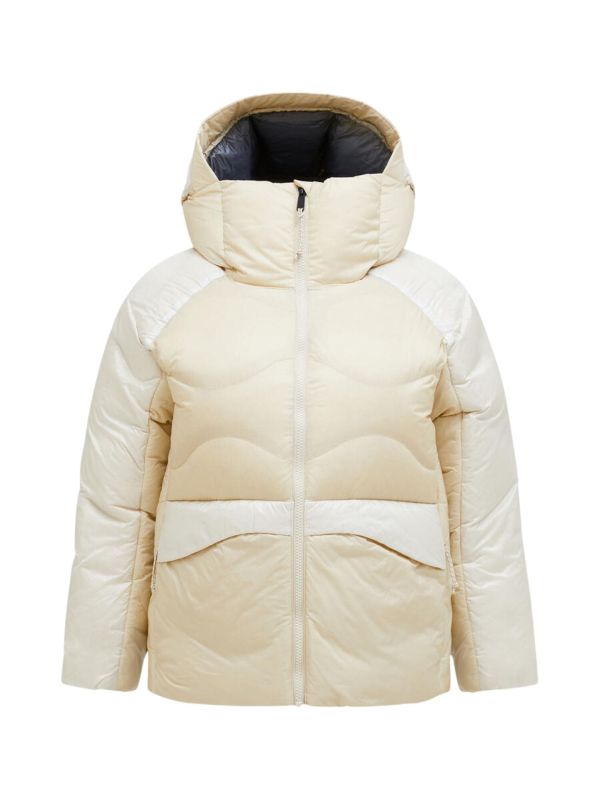 Kurtka Peak Performance damska W Helium Diamond Fuse Down Hood Sand Fog
