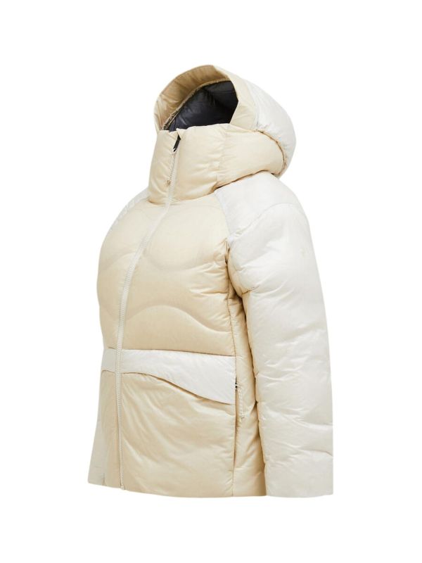 Kurtka Peak Performance damska W Helium Diamond Fuse Down Hood Sand Fog