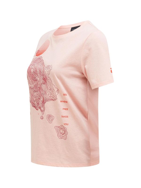 Koszulka Peak Performance damska W Explore Graphic Peach Fuzz