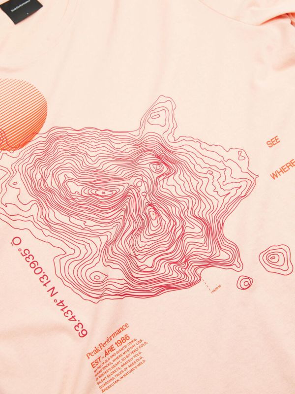 Koszulka Peak Performance damska W Explore Graphic Peach Fuzz