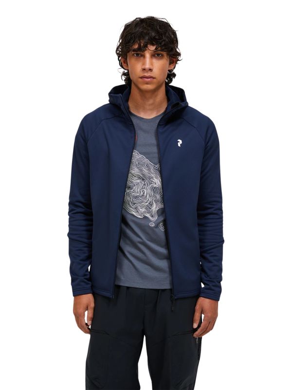Bluza męska Peak Performance Rider Essentials Midlayer Zip Hood blue shadow