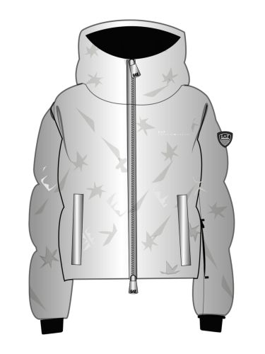 Kurtka narciarska damska EA7 Emporio Armani Kitzbühel Fashion Eco-Down Jacket Silver