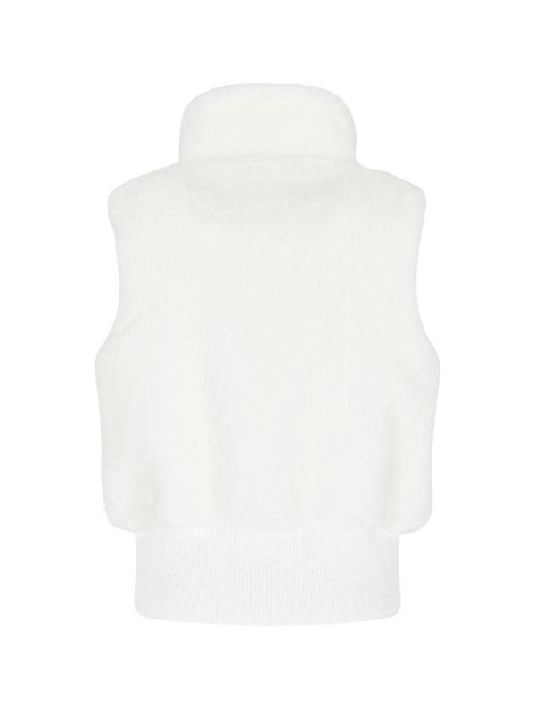 Kamizelka narciarska damska EA7 Emporio Armani Cortina Eco-Fur Vest White