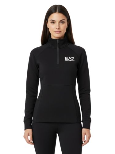 Bluza narciarska damska EA7 Emporio Armani Kitzbühel Powerstretch Half Zip Black