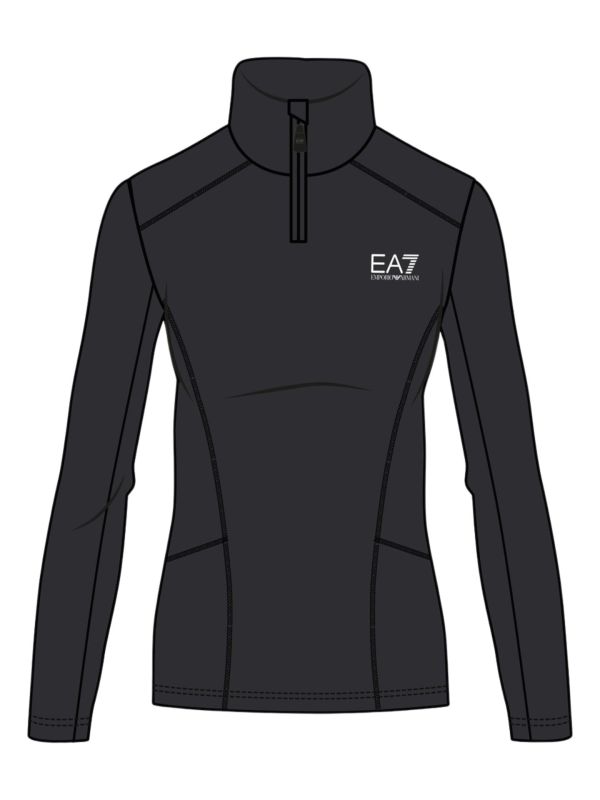 Bluza narciarska damska EA7 Emporio Armani Kitzbühel Powerstretch Half Zip Black