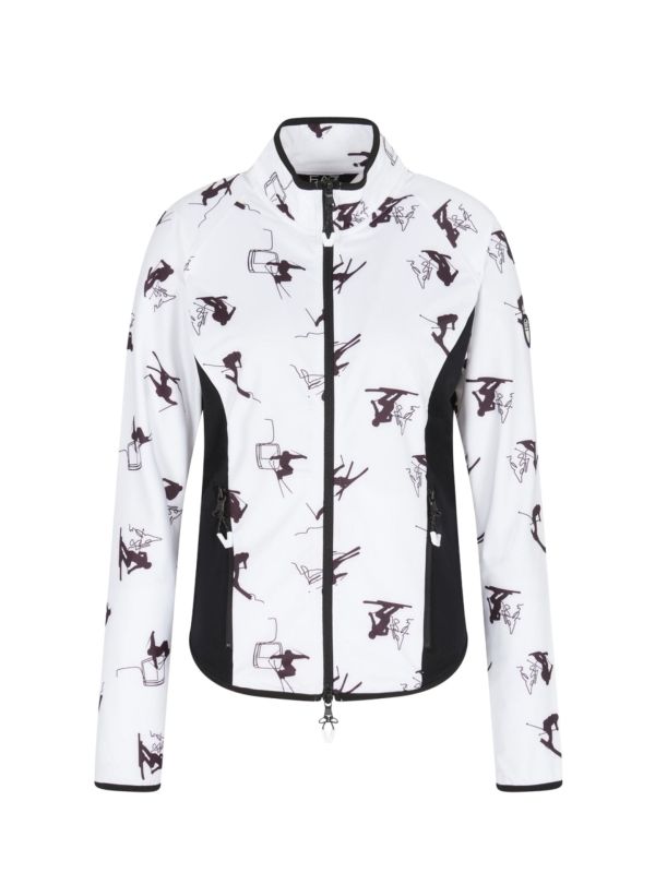 Bluza narciarska damska EA7 Emporio Armani Cortina Powerstretch Full Zip Fancy White