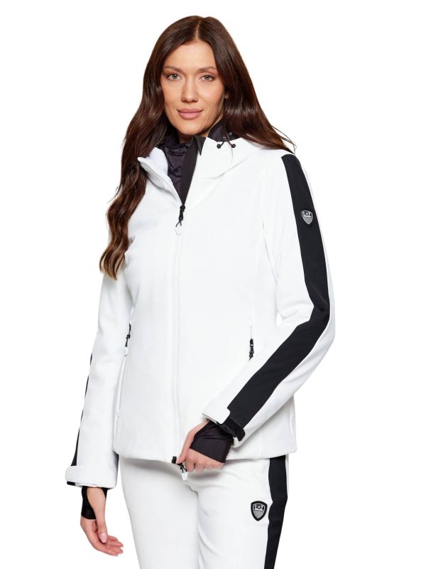 Kombinezon narciarski damski EA7 Emporio Armani Kitzbühel Softshell Tris (Jacket + Vest + Pants) White