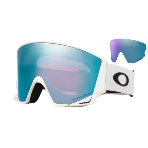 Gogle narciarskie Oakley - Flow Scape L - Matte White - Prizm Sapphire & Prizm Iced