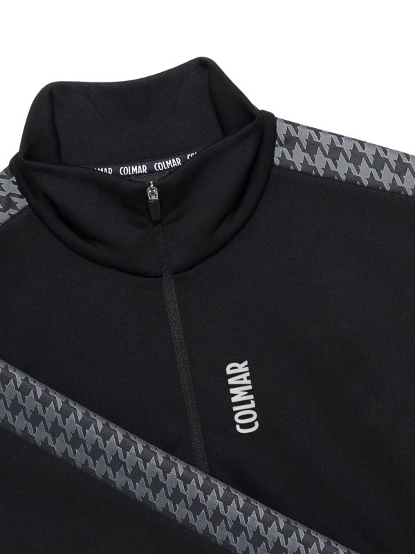 Bluza damska Colmar Full Zipper Stretch Thermal Fleece with Sleeve Pied De Poule Insert Black