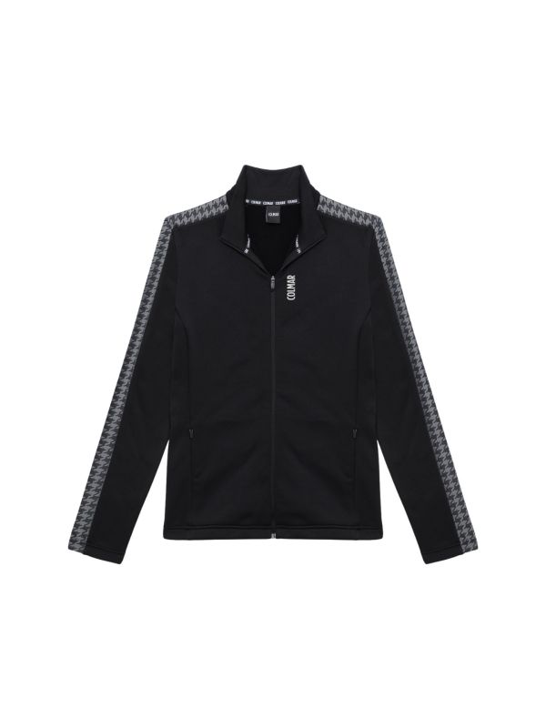 Bluza damska Colmar Full Zipper Stretch Thermal Fleece with Sleeve Pied De Poule Insert Black