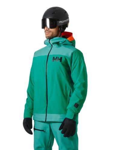 Kurtka narciarska męska Helly Hansen Powdreamer 2.0 Signal Green Denim