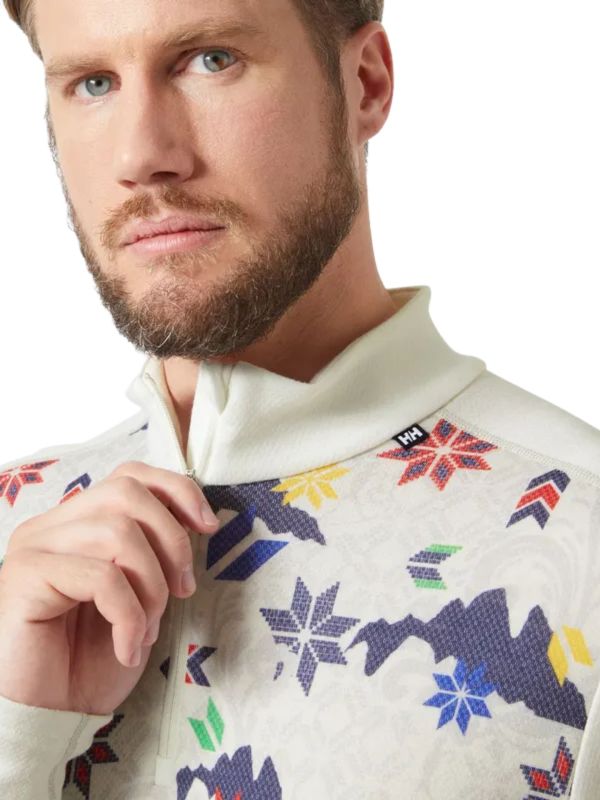 Koszulka Termoaktywna Helly Hansen Lifa Merino Midweight 1/2 Zip White Crotina