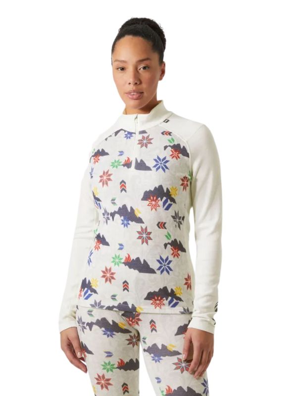Koszulka termoaktywna damska Helly Hansen Lifa Merino Graphic Off White