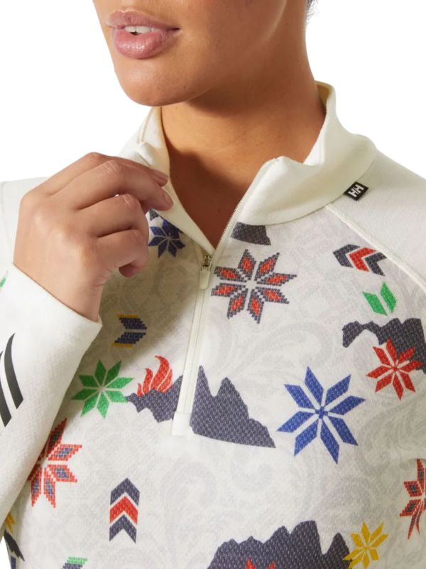 Koszulka termoaktywna damska Helly Hansen Lifa Merino Graphic Off White